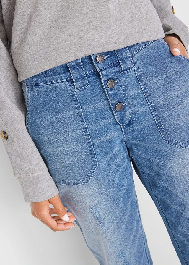 Comfort stretch boyfriend jeans • lichtblauw denim used • product-page.page-title-suffix
