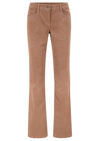 Strečové manšestrové kalhoty, Bootcut, barva: velbloudí