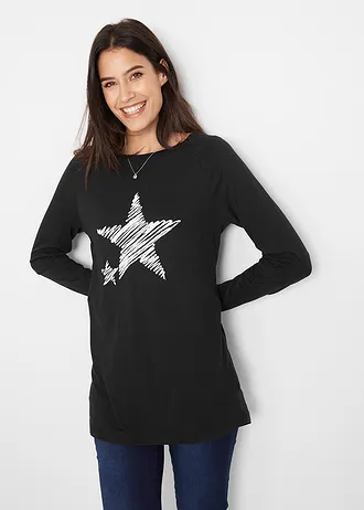 Dlouhé triko s dlouhým rukávem • černá • bonprix obchod