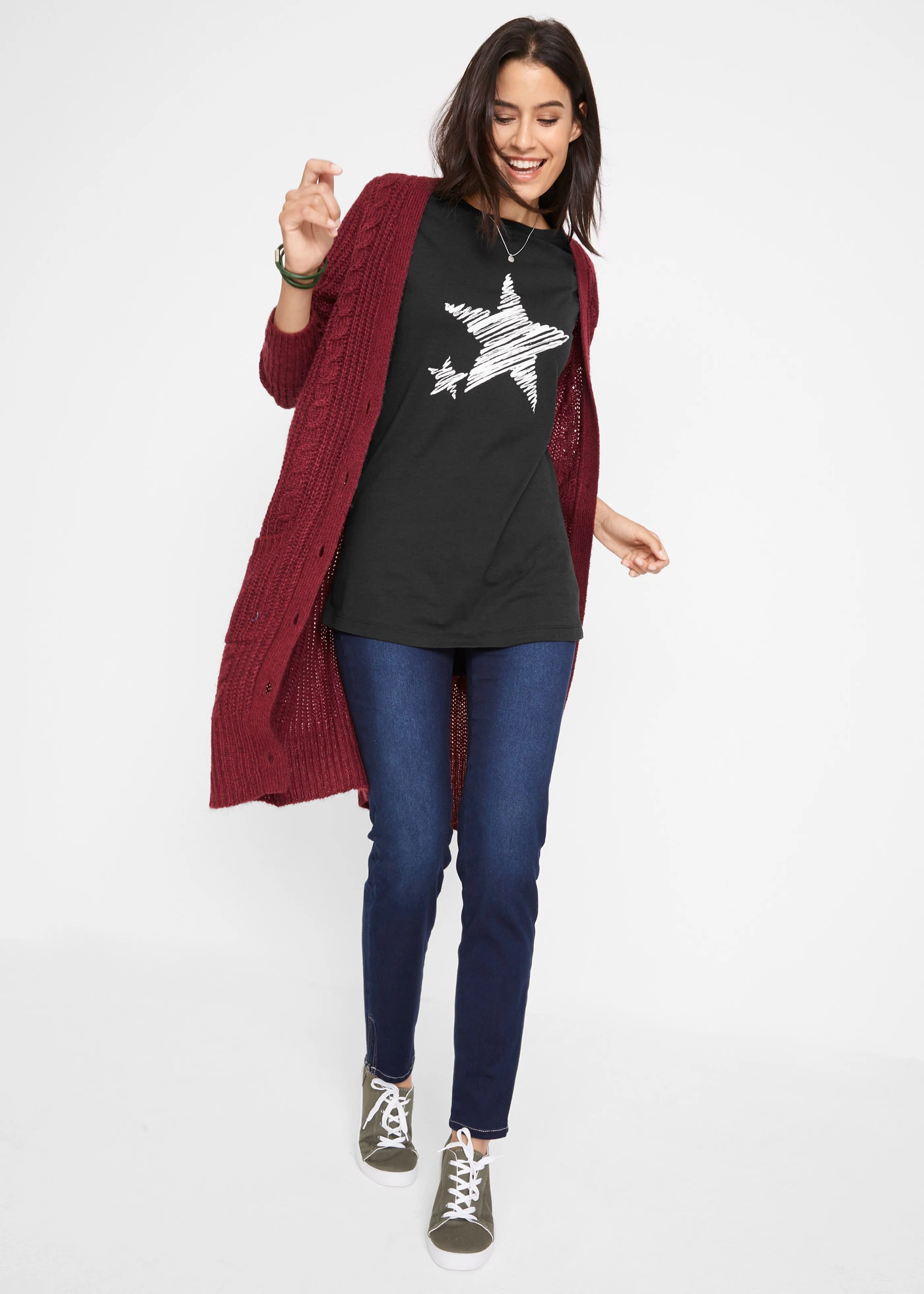 Dlouhé triko s dlouhým rukávem • černá • bonprix obchod