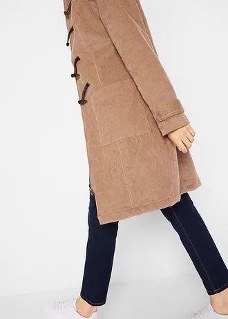 Kabát dufflecoat s podšívkou, z manšestru • velbloudí • bonprix obchod