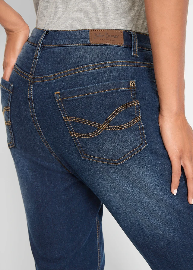 Termo strečové džíny, Hight Waist, Straight • tmavě modrá used • bonprix obchod