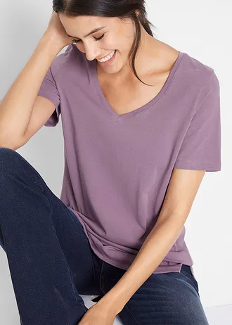 Tričko s čistou organickou bavlnou, barva: matně levandulová