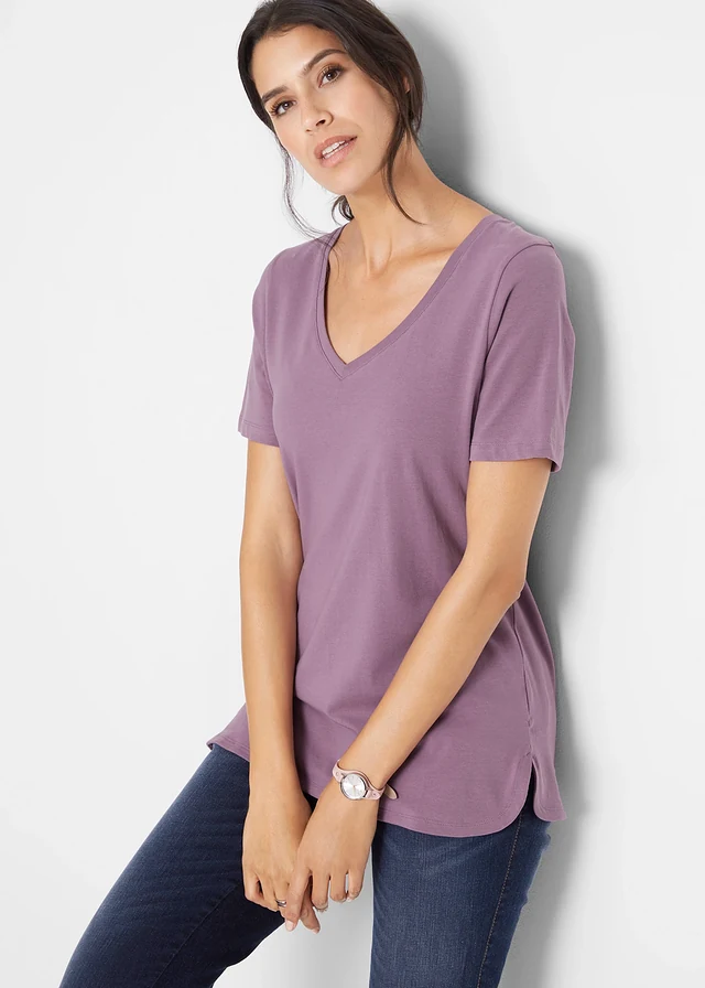 T-shirt coton, Couleur: lavande mat