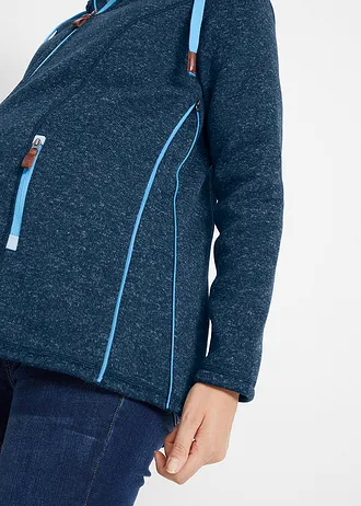 Těhotenská flísová bunda se vsadkou na nošení • tmavě modro-středně modrý melír • bonprix obchod