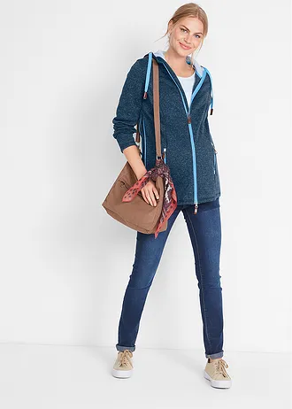 Zwangerschaps fleece vest / draagvest, Kleur: donkerblauw-middenblauw gemêleerd