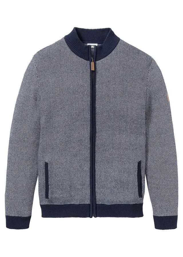 Grof gebreid van puur katoen • donkerblauw gemêleerd • bonprix online shop