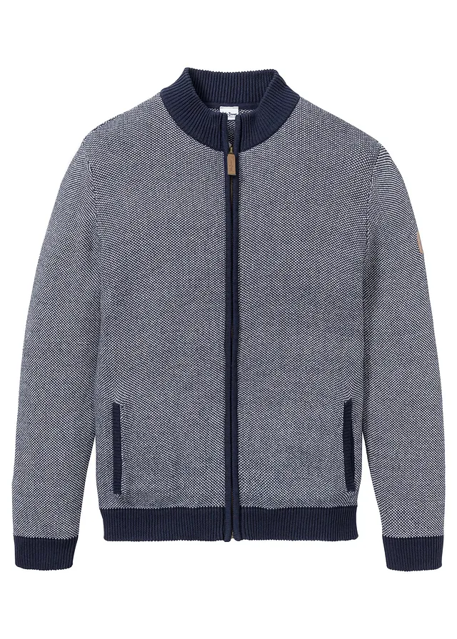 Pletený sveter so stojačikom, z čistej bavlny