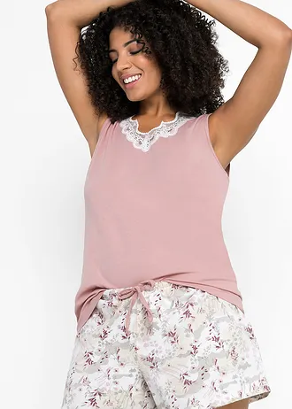 Shortama met fijn kant • rozenhout gedessineerd plus size • bonprix online shop