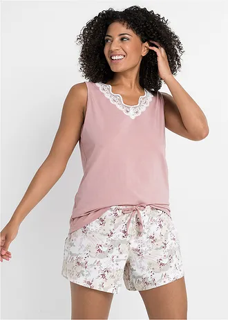 Shortama met fijn kant • rozenhout gedessineerd plus size • bonprix online shop