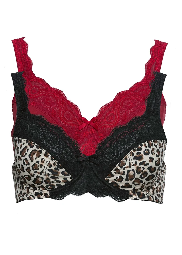 Lot de 2 soutiens-gorge à armatures et dentelle