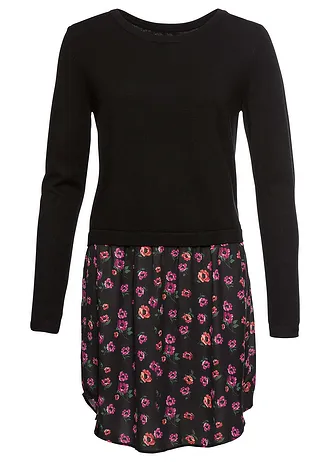 Robe pull en fine maille avec jupe montée