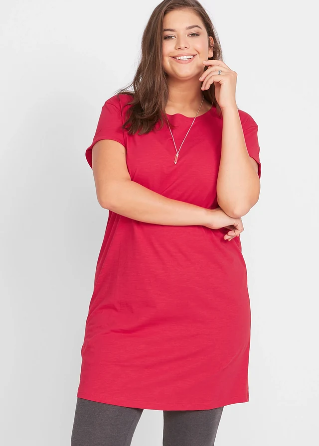 Robe en jersey 100% coton, Couleur: rouge