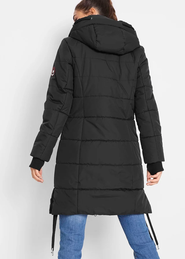 Lange gewatteerde jas, waterafstotend • zwart • product-page.page-title-suffix