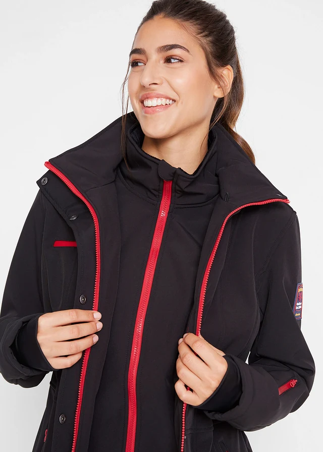 Lange stretch softshell jack, waterafstotend • zwart • product-page.page-title-suffix