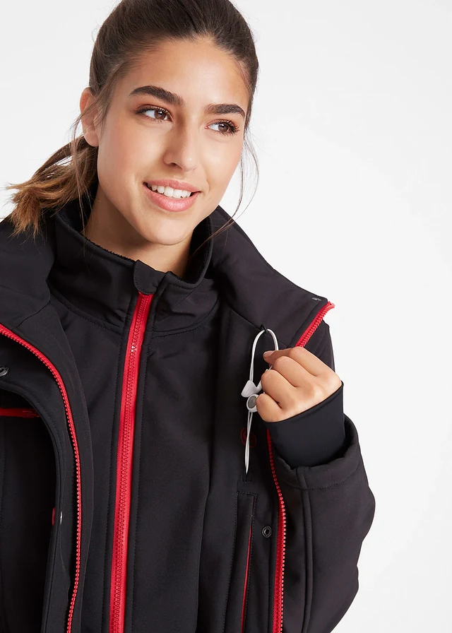 Lange stretch softshell jack, waterafstotend • zwart • product-page.page-title-suffix
