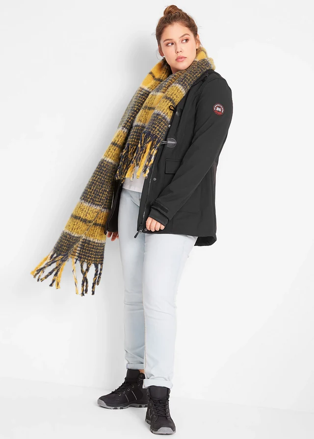 Veste duffel-coat softshell, imperméable, Couleur: noir