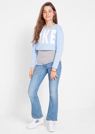 Jean bootcut taille mi-haute • bleu moyen bleached • Boutique bonprix