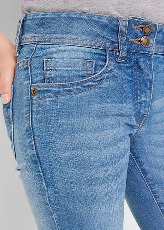 Blugi Bootcut, Mid Waist • albastru mediu prespălat • magazin bonprix