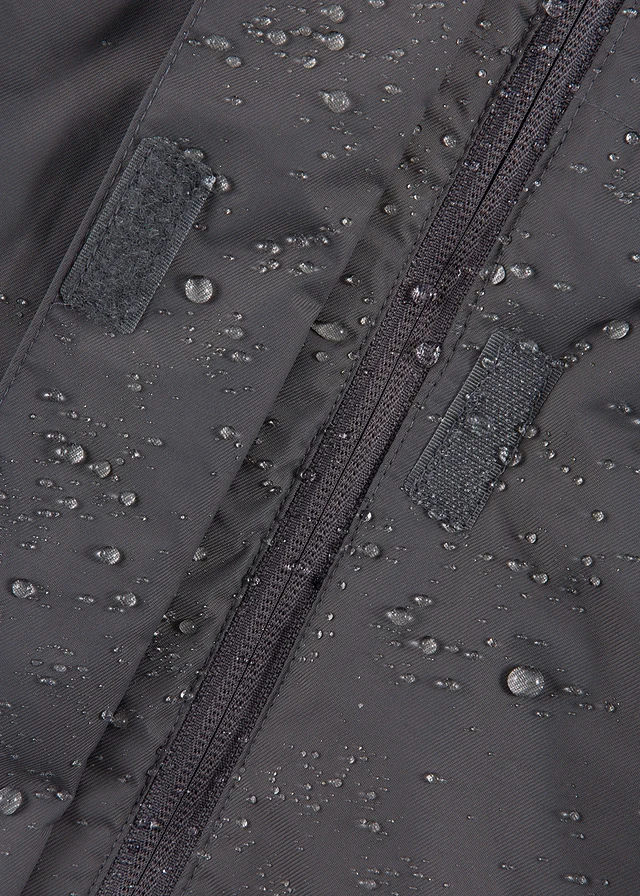 Lange outdoor jas met imitatiebont, waterdicht • leigrijs • product-page.page-title-suffix
