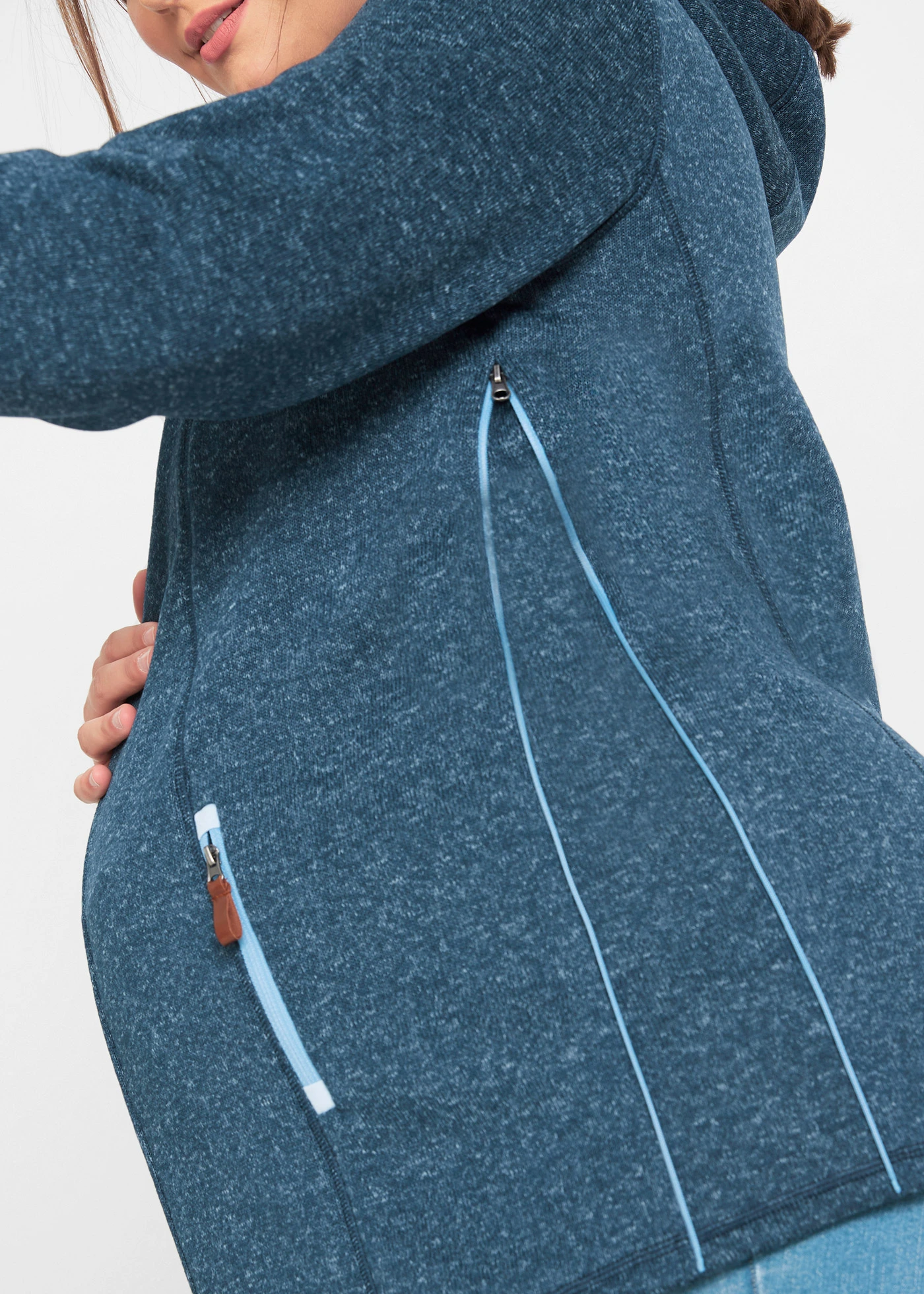 Zwangerschaps fleece vest / draagvest • leisteengrijs-mat zilver gemêleerd plus size • bonprix online shop