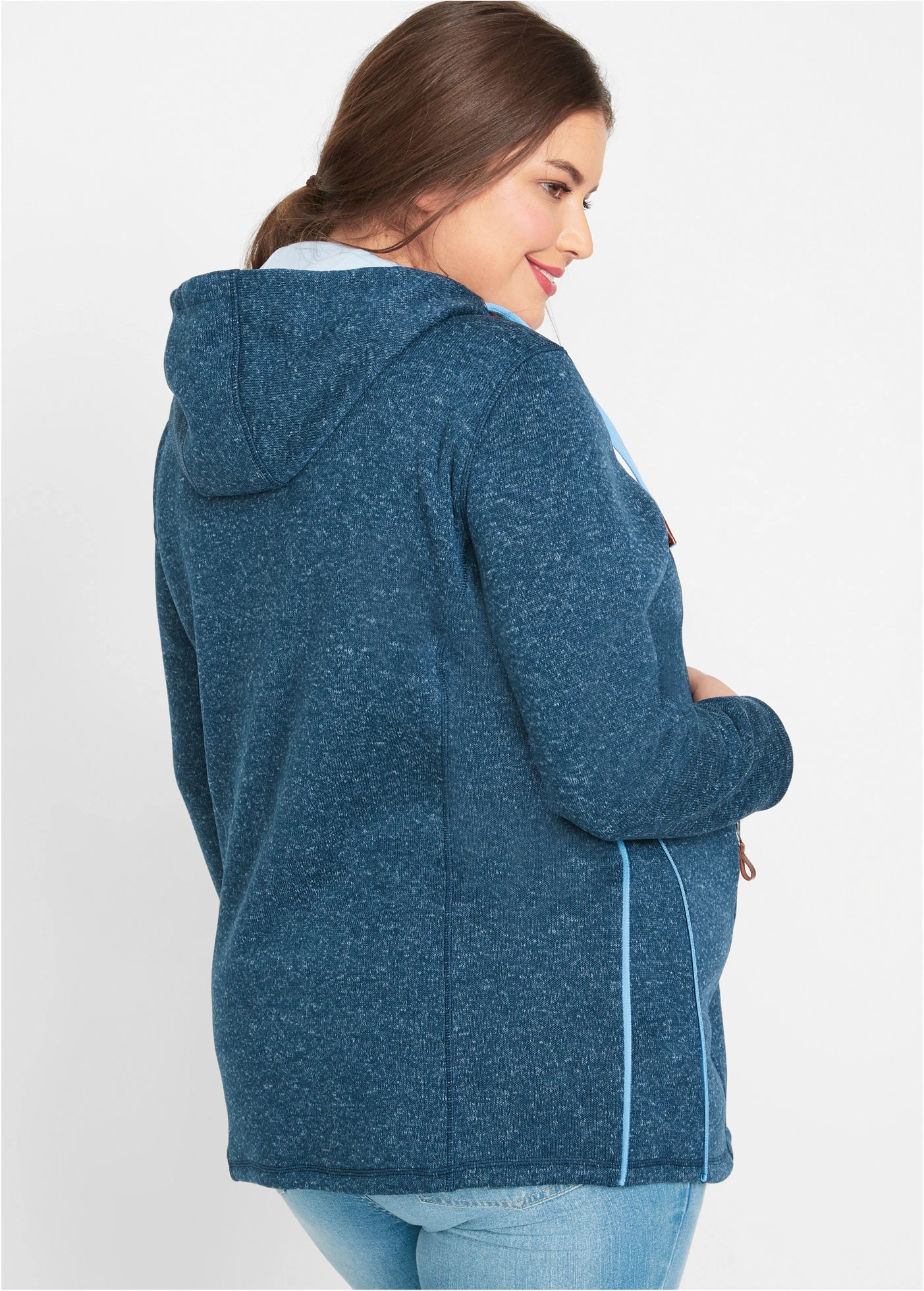 Zwangerschaps fleece vest / draagvest • leisteengrijs-mat zilver gemêleerd plus size • bonprix online shop
