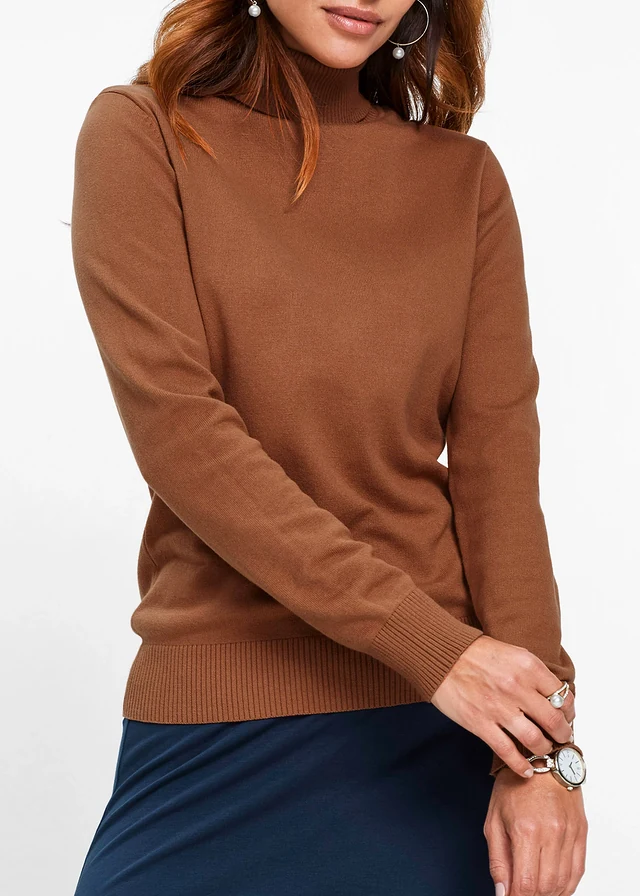 Pull col roulé • marron châtaigne • product-page.page-title-suffix