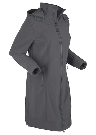Softshellový kabát, vodoodpudivý • antracitová • bonprix obchod