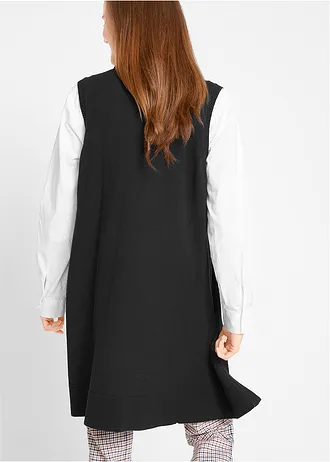 Dlouhá pletená vesta s kapsami • černá • bonprix obchod