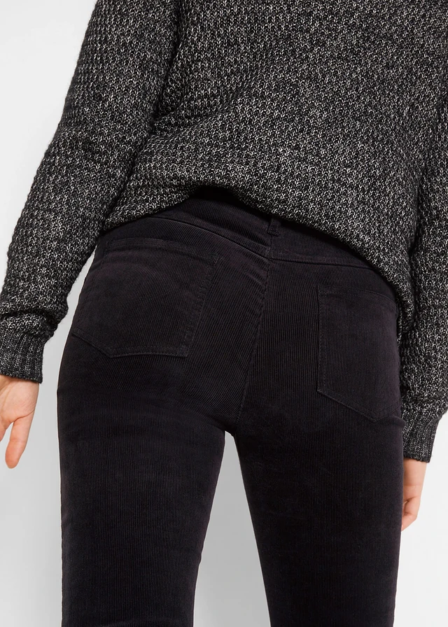 Corduroy broek van een elastische katoenmix • zwart • bonprix online shop