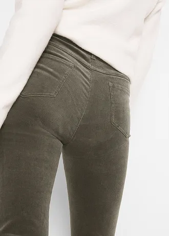 Pantaloni reiați cu stretch • oliv închis • magazin bonprix