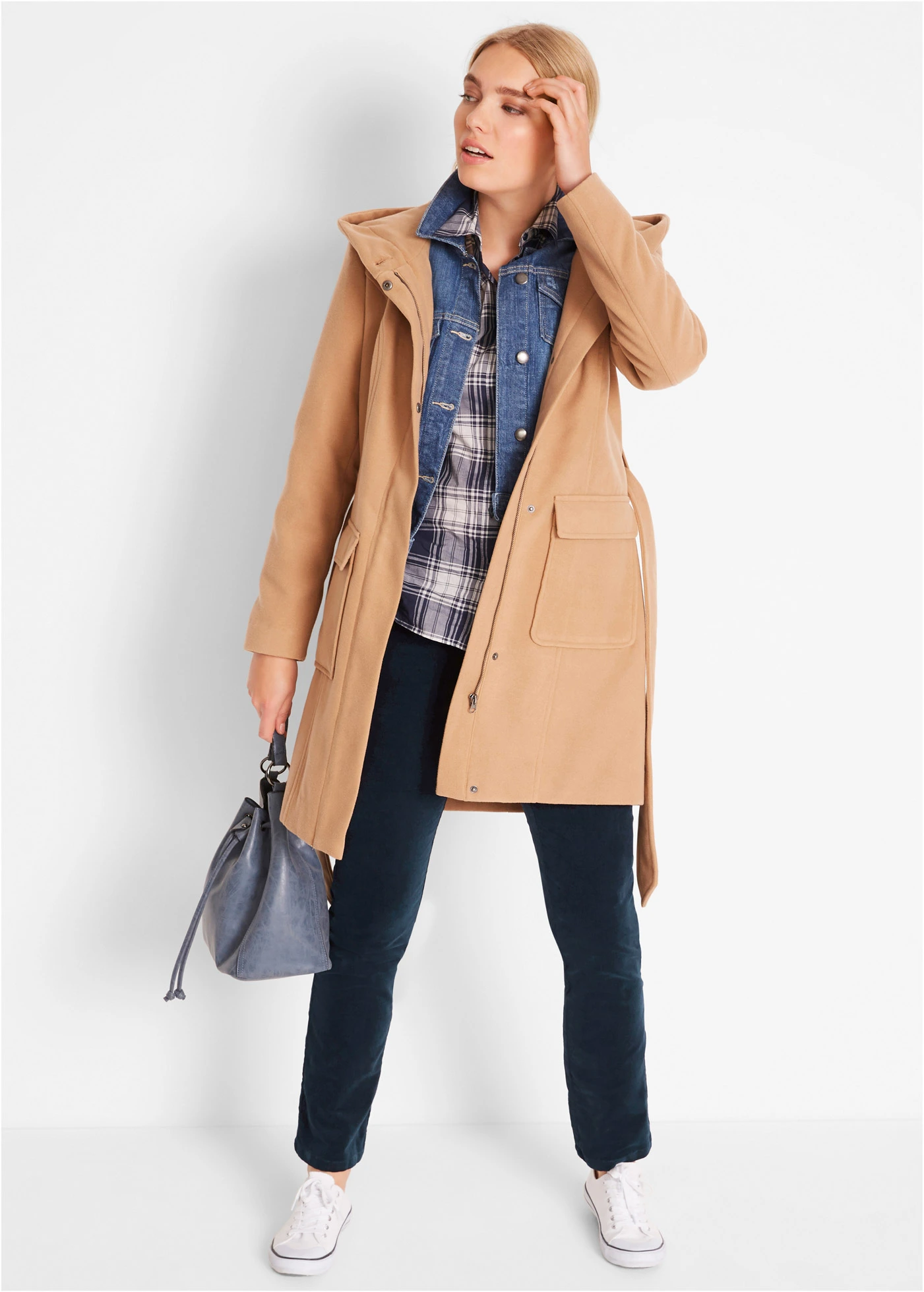 Pantalon extensible en velours côtelé • bleu foncé • Boutique bonprix