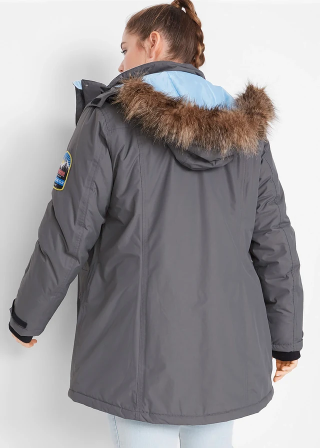 Parka outdoor imperméable et technique à capuche, Couleur: anthracite