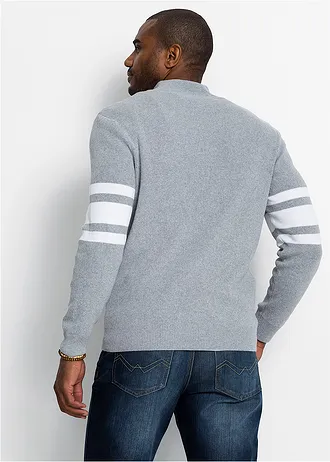 Pull camionneur avec coton, Couleur: gris clair chiné