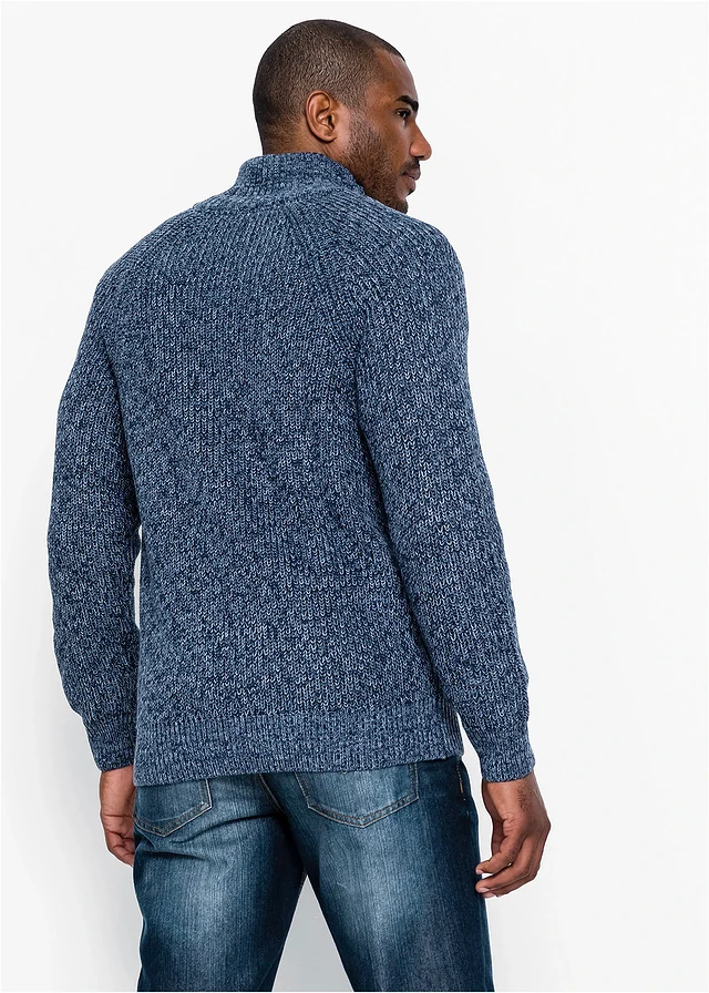 Geribd vest met katoen • mat blauw gemêleerd • product-page.page-title-suffix