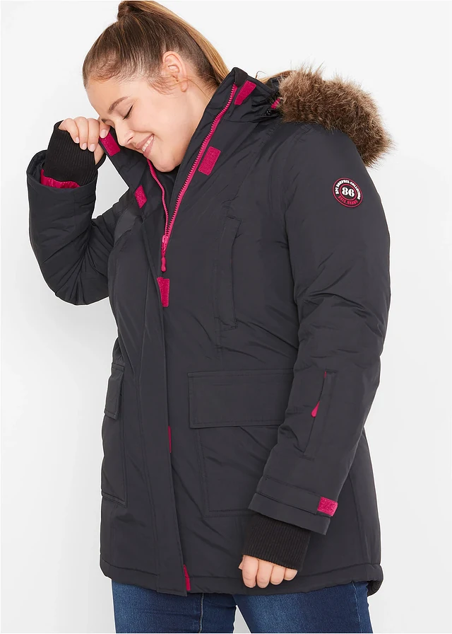 Parka outdoor imperméable, rembourrée, Couleur: noir