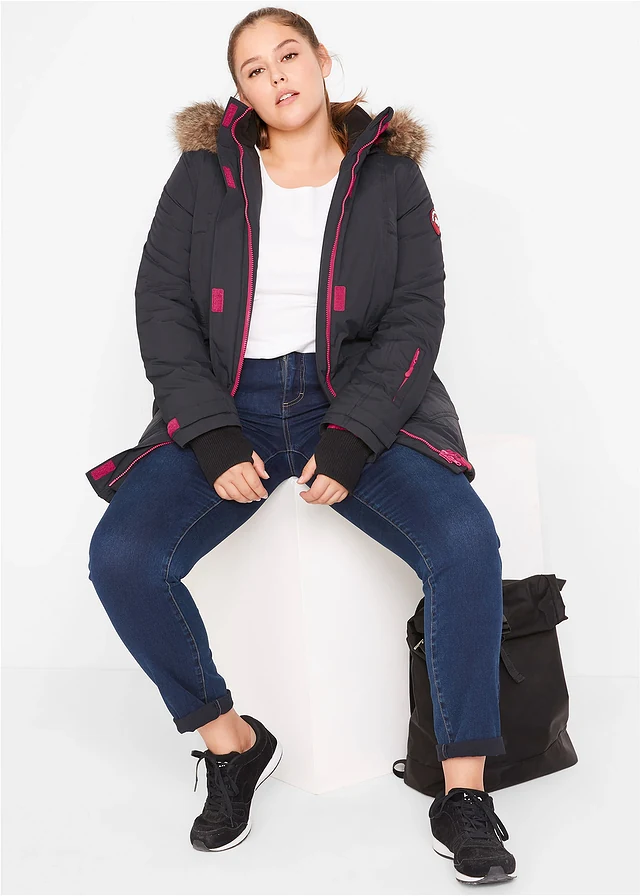 Parka outdoor imperméable, rembourrée, Couleur: noir