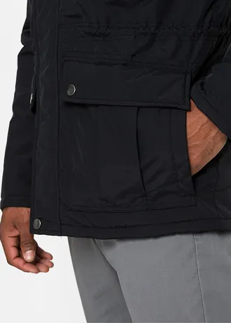 Hydrofobowa kurtka zimowa z odpinanym kapturem • czarny • sklep bonprix
