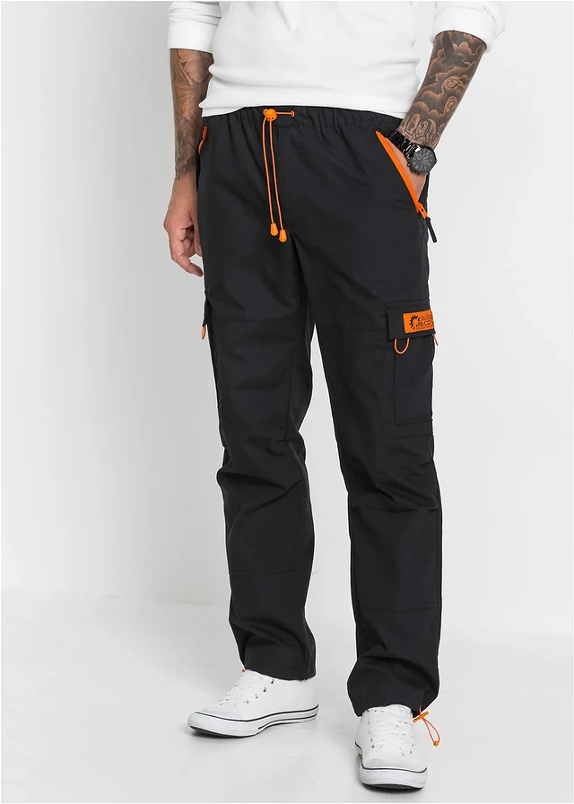 Loose fit instapbroek, straight • zwart • product-page.page-title-suffix