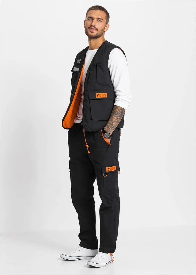 Loose fit instapbroek, straight • zwart • product-page.page-title-suffix