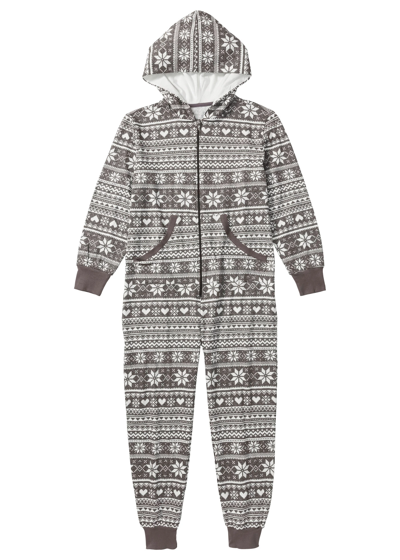 Overal Oversized z mikinového úpletu • šedý melír - světle krémová • bonprix obchod