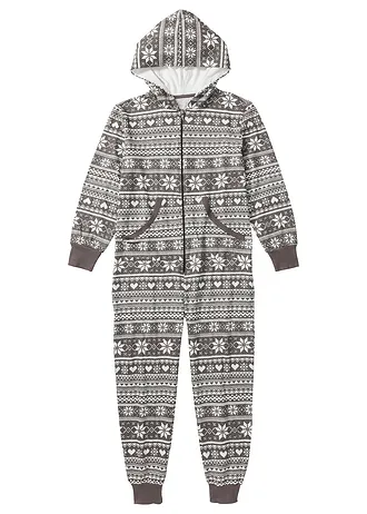 Overal Oversized z mikinového úpletu • šedý melír - světle krémová • bonprix obchod