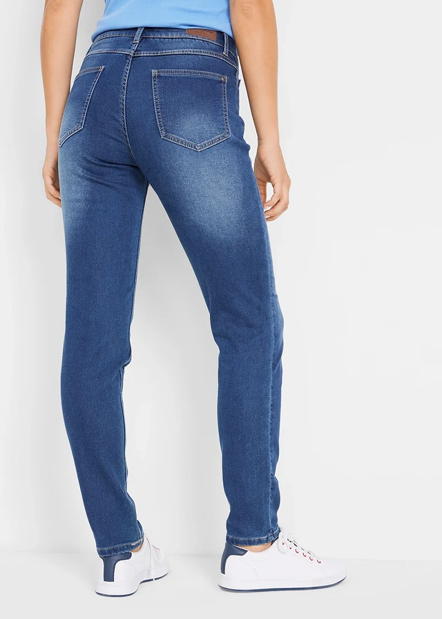 Jean thermo avec intérieur douillet, Boyfriend, Couleur: bleu used
