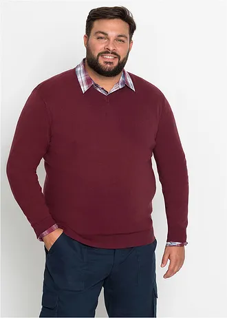 Pull doux en fine maille, Couleur: rouge érable