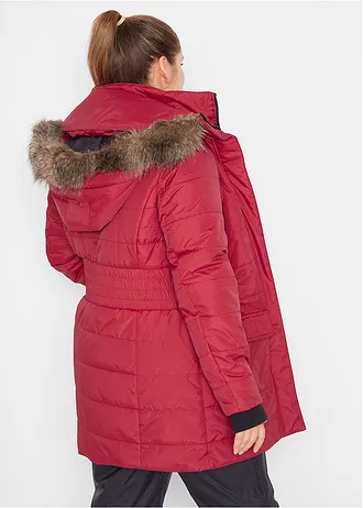 Parka longue style 2-en-1, matelassée et déperlante, Couleur: rouge vermillon