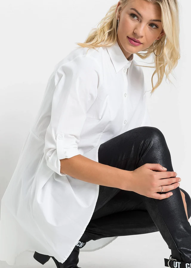 Lange blouse met volant • wit • product-page.page-title-suffix