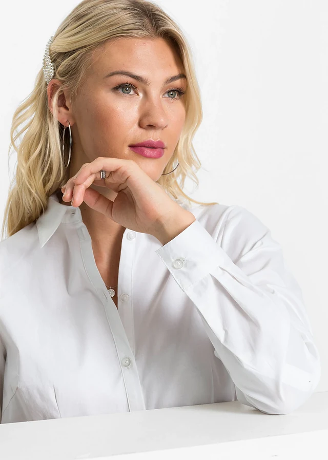 Lange blouse met volant • wit • product-page.page-title-suffix