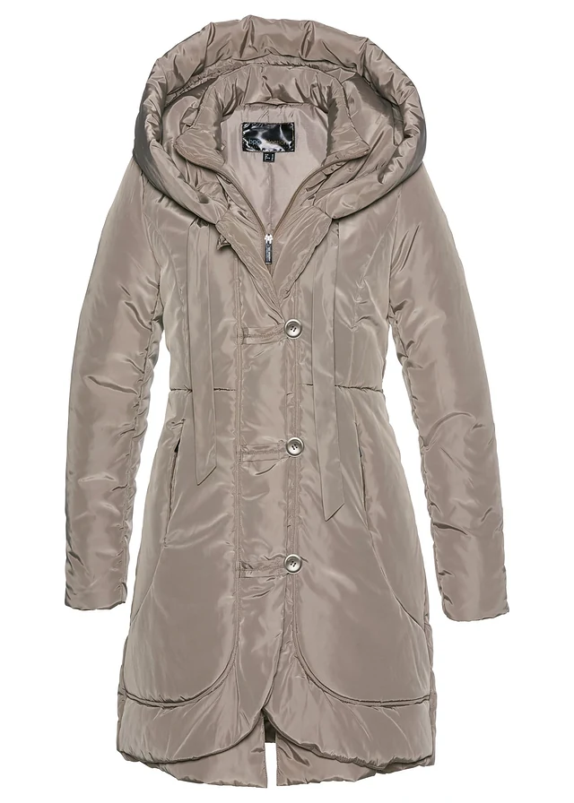 Manteau court matelassé, Couleur: taupe