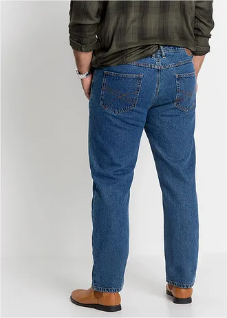 Classic fit jeans met elastische tailleband, straight, Kleur: blauw denim