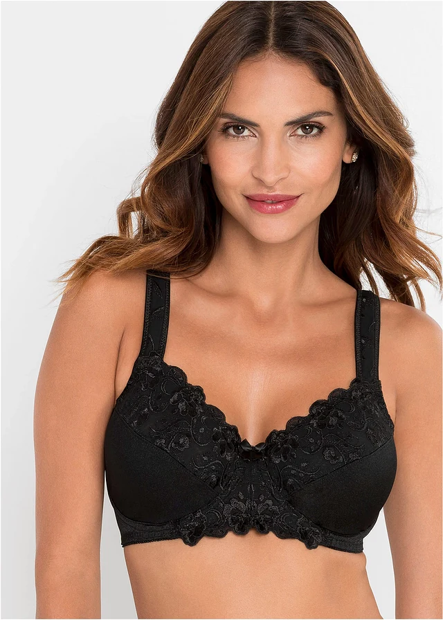 Soutien-gorge minimiseur à bretelles rembourrées, Couleur: noir